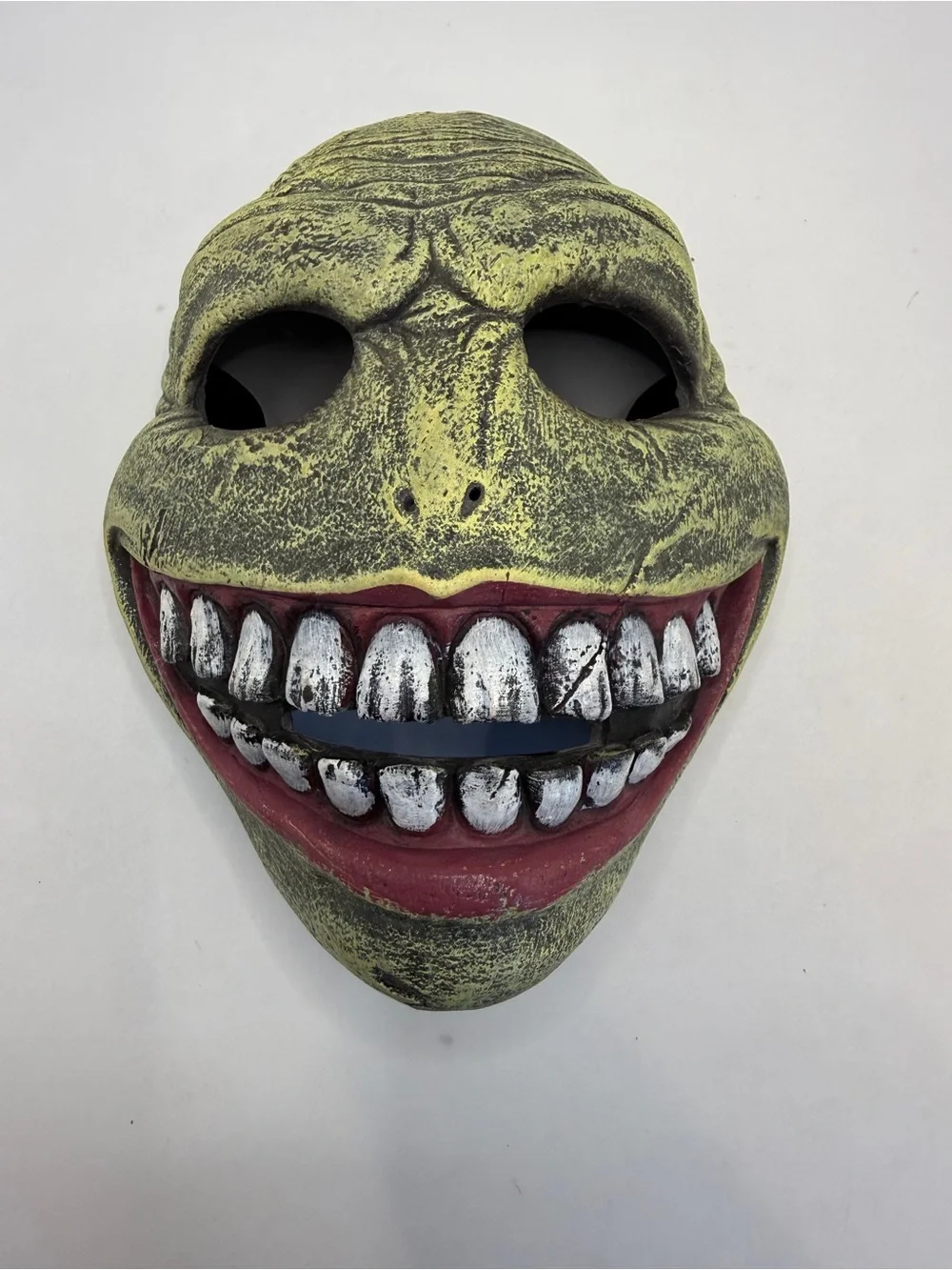 Creepy Green Monster Grinning Teeth Horror Mask Adult Halloween Costume